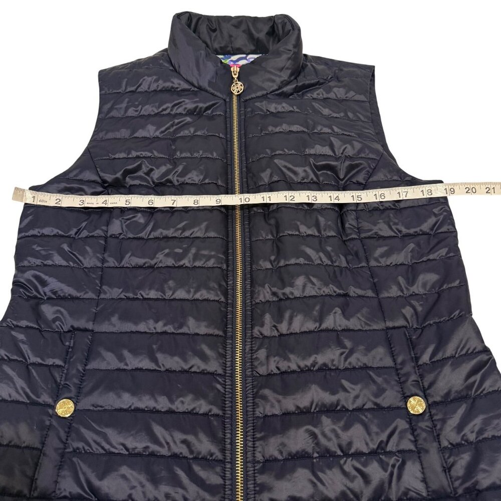 Lilly Pulitzer Elyn Puffer Vest With‎ a Twist Navy Blue Size M - Picture 9 of 10